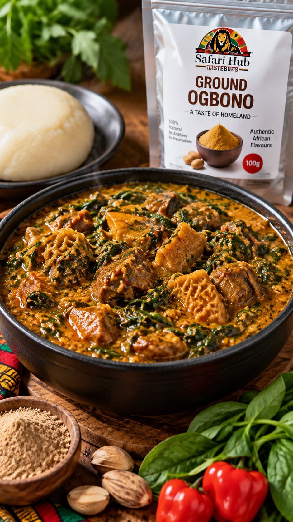 Nigerian Ogbono Soup made with Safari Hub Tastebuds Ground Ogbono